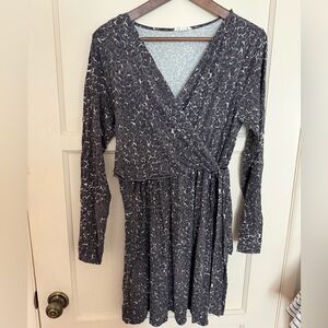 Seraphine Nursing Purple and Gray Wrap Dress